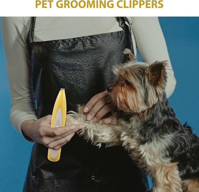Kisangel Battery-Powered Electric Pet Hair Clippers Quiet Grooming Trimmer for Cats and Dogs Portable Cordless Cat Hair Removal Tool for Home and Travel Use