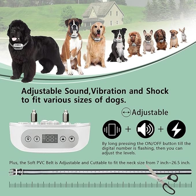 GPS Wireless Dog Fence System, Electric Satellite Technology Pet Containment System by GPS Signal Boundary for Dogs and Pets with Waterproof & Rechargeable Collar Receiver(White)