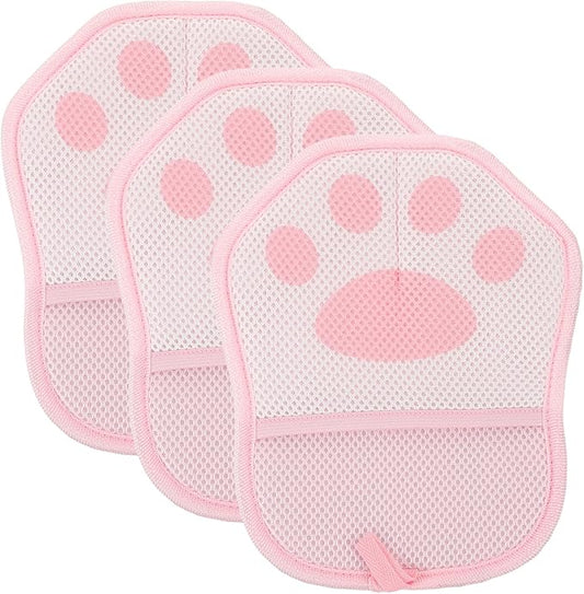 Cabilock 3pcs Pet Hair Removal Gloves Static Grooming Mittens for Cats and Dogs Reusable Hair Cleaning Gloves Pink for Shedding Bathing and Fur Maintenance