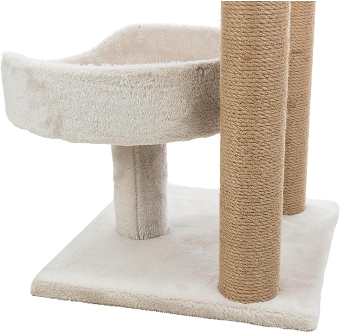 Trixie Isaba Scratching Post – Cat Tower with Jute Posts, Hammock, Condo & Soft Bed – Indoor Cat Furniture for Scratching & Climbing – Gray, 14.2" x 14.2" x 24.4"