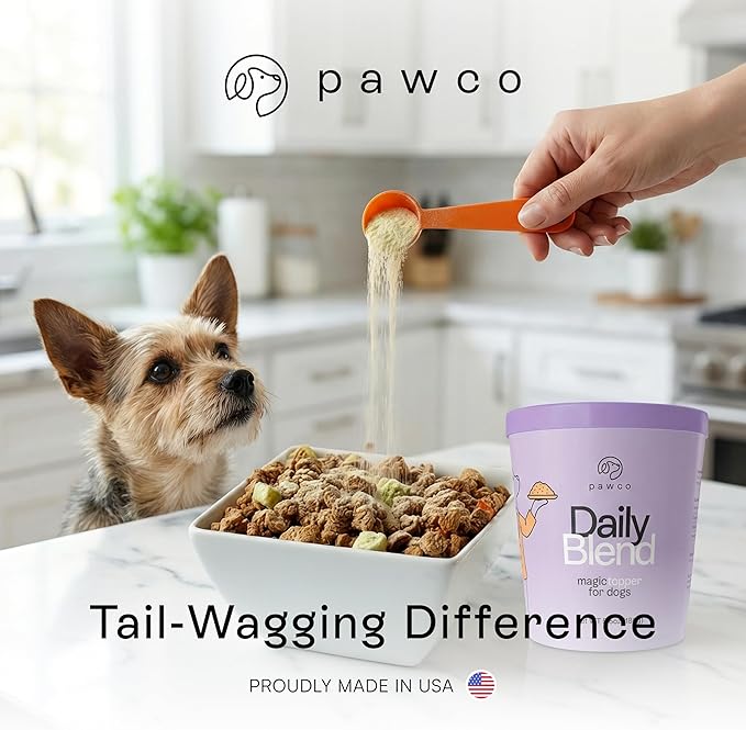 Pawco Dog Food Toppers for Picky Eaters, Heart Health – Supports Heart Function & Energy – Functional Dog Food Flavor Enhancer with Pumpkin, Carrots, & Taurine for Dogs – Magic Topper – 5.6oz