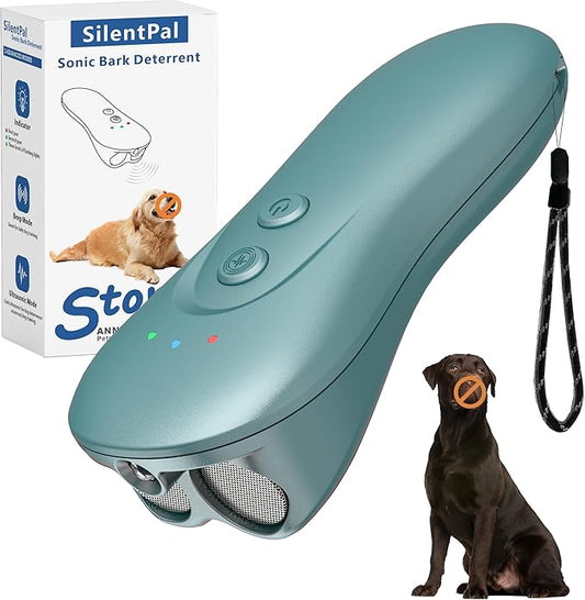 Dog Bark Deterrent Device,Anti-Barking Device,Up to 15Ft Long Range & Rechargeable Bark Control,Stop Barking Dog Devices,Safe for Dogs Training,Indoor & Outdoor QG01 Green