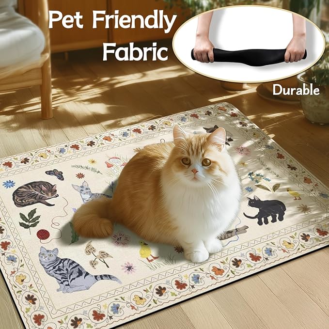 Dog Food Mats for Floors Absorbent, Non-Slip Quick Dry Dog Mat for Food and Water, Cat Pet Food Mat Pet Supplies