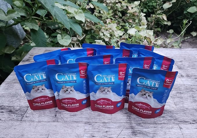 Cats Premium Wet Food 85g Pouch — Moist, Soft Cat Food Mixer, Topper and Rotational Meal (Pack of 12, Tuna Flavor)