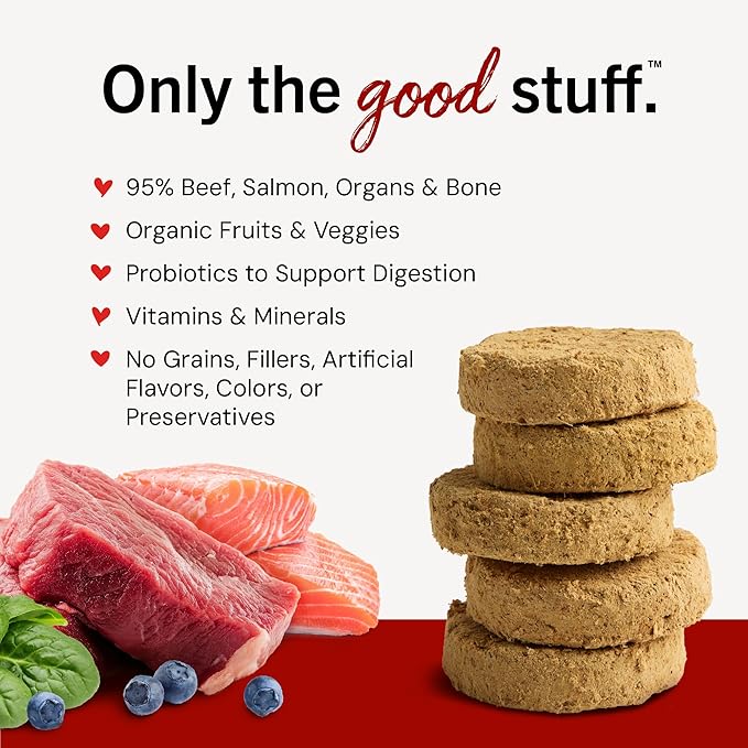 Stella & Chewy's Freeze Dried Raw Dinner Patties – Crafted for Puppies – Grain Free, Protein Rich Perfectly Puppy Beef & Salmon Recipe – 5.5 oz Bag, Pack of 1