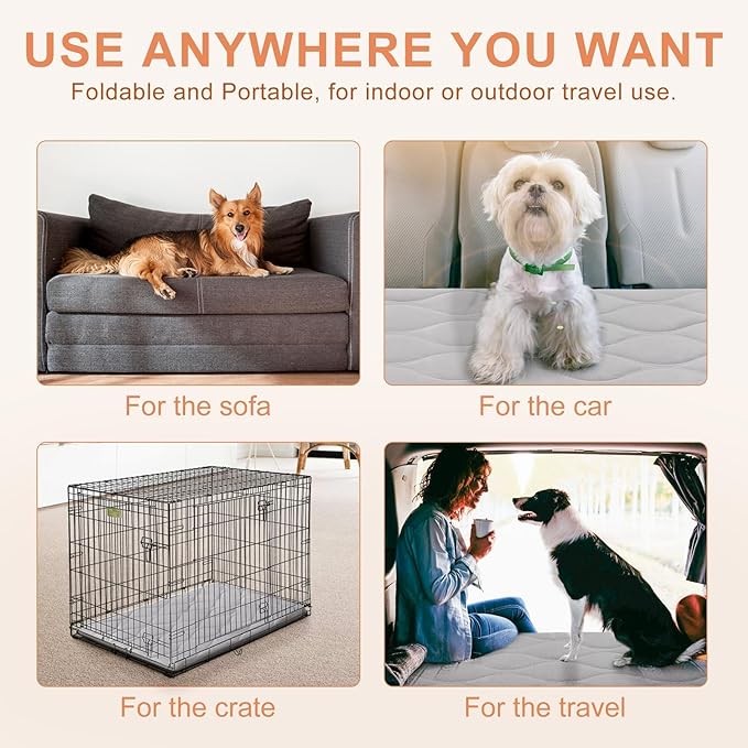 BEAUTYZOO Dog Crate Pad for Medium Dogs, Washable & Detachable Kennel Mat, Anti-Slip Soft Fluffy Puppy Bed for Crate, Cage, and Car Travel, Cozy Sleeping Mattress, 30x20 Inches, Gray