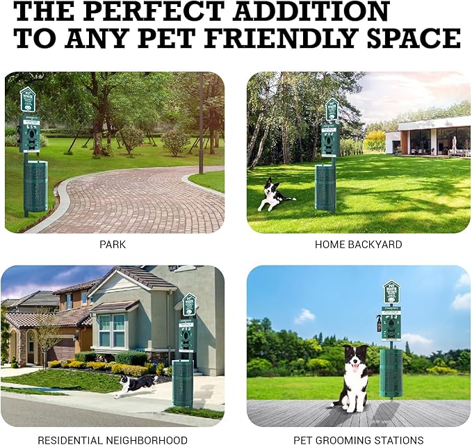 ALAGPRO® NEW 2026 Dog Waste Station Outdoor Pet Waste Station with Hand Sanitizer Bottle, Commercial Dog Poop Station with Free 400 Roll, 200 Pull Waste Bags & 50 Can Liners for Backyard, Park & HOA's