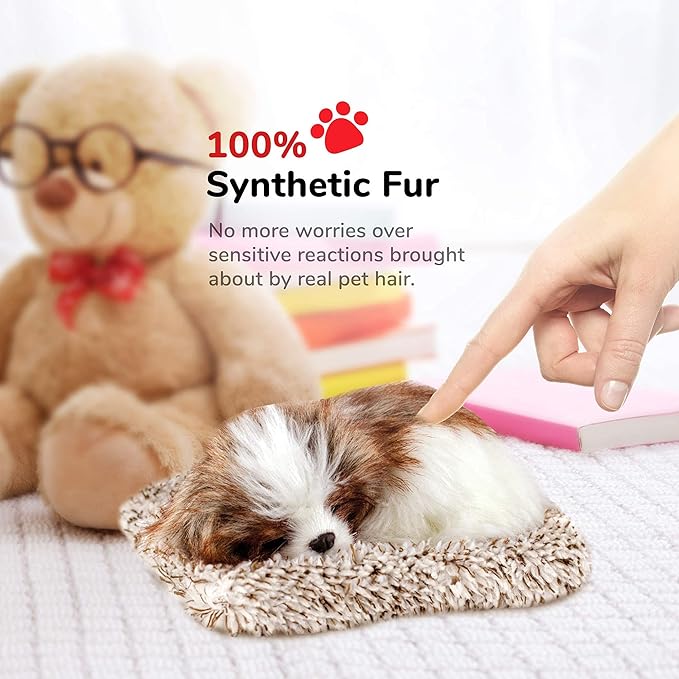 Mini Shih Tzu, Stuffed Animals for Girls and Boys, Dog Toys for Kids and Elderly, Battery-Operated Live Pet Toys, Companion Realistic Dog Calming Toys with Synthetic Fur