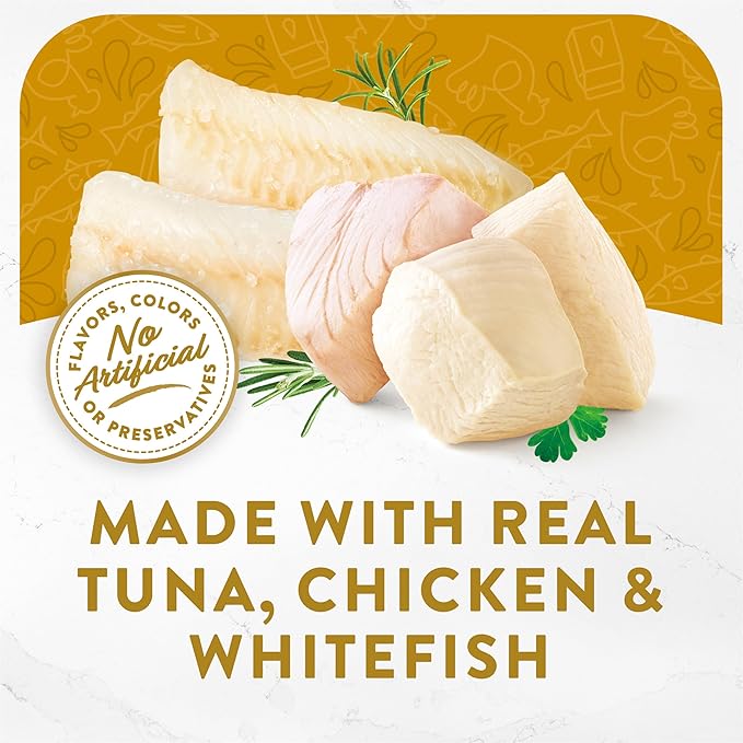 Purina Fancy Feast Lickable Wet Cat Food Broth Topper, Creamy With Tuna, Chicken, and Whitefish - (Pack of 16) 1.4 oz. Pouches