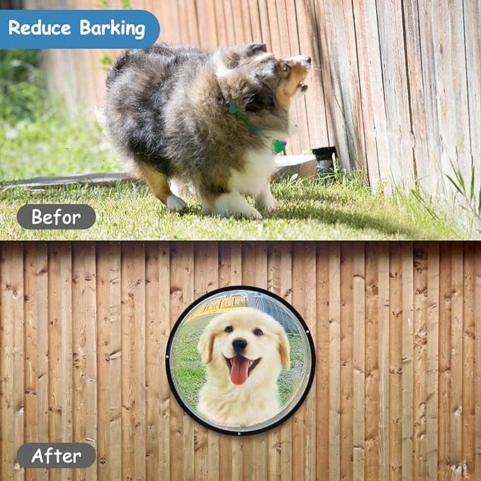 HiCaptain Dog Fence Window with Cleaning Cloth, 12.5" Acrylic Dome Window Clear Window Bubble Great for Fences, Pets House, Cat Tree, Relieves Stress, Reduced Barking, Easy Installation (1 Pack)