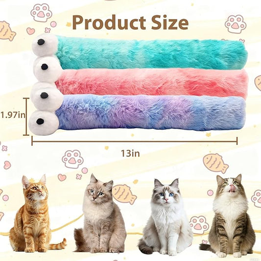 3 Pack Cat Toys Pillows,Catnip Inside, Interactive Indoor Kitten Play and Exercise Toy,Promotes Kitty Exercise,13 Inches(Pink+Green+Purple)