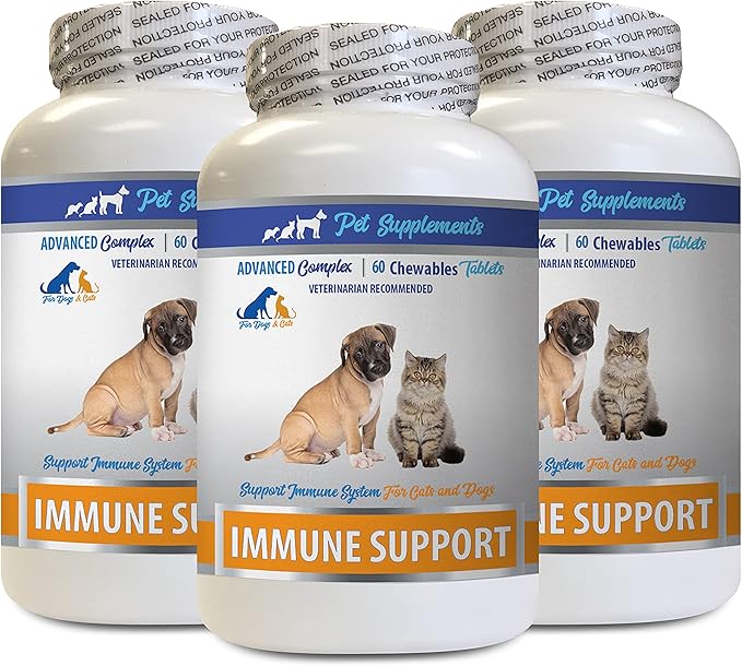 cat Immune Support - PET Immune Support - for Dogs and Cats ONLY - Natural - VETS Choice - cat Mushroom Tree - 180 Treats (3 Bottles)