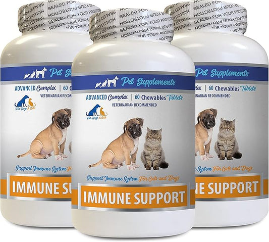 Advanced Immune Restoration for cat - PET Immune Support - for Dogs and Cats ONLY - Natural - VETS Choice - cat Immune Support - 180 Treats (3 Bottles)