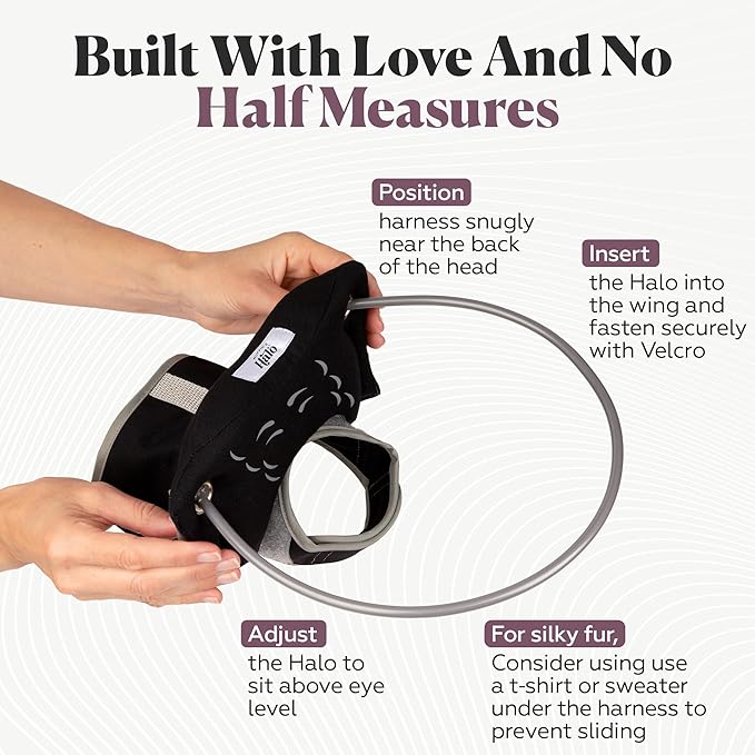 Muffin’s Halo® – The Original Blind Dog Halo | Harness & Bumper Collar Accessory for Safe Navigation & Confidence – Pink, Size 4