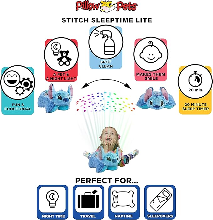 Pillow Pets, Sleep Time Light Stitch, Stuffed Animal Toy