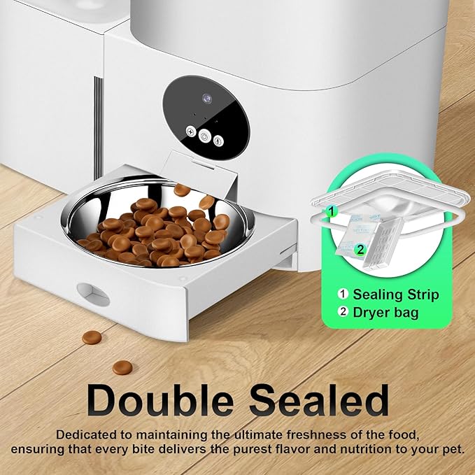 Upgraded Automatic Pet Feeder & Waterer, WiFi-Enabled Feeder Supports 2.4GHz & 5GHz, All-in-One Food and Water Dispenser with Remote Care for Every Meal