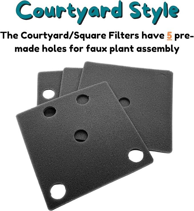 Good Pet Stuff, Replacement Carbon Odor Control Filters for Hidden Litter Box Planter, Courtyard Square Shape, Easy to Install, Odorless, Absorbs Smells, Sunlight Activated Charcoal Infused, 8 Pack
