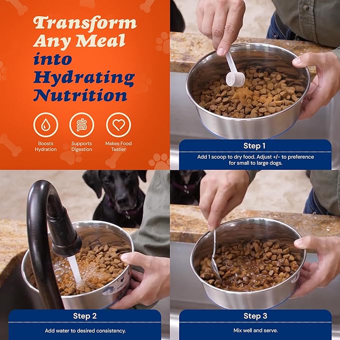 CLEAR CONSCIENCE PET® Bon A' La Goat™ SuperGravy® Natural Dog Food Gravy Topper, Hydration Broth Mix, Gluten and Grain Free Kibble Seasoning Powder Topper for Picky Eaters (2.1 oz. (14 Scoop))