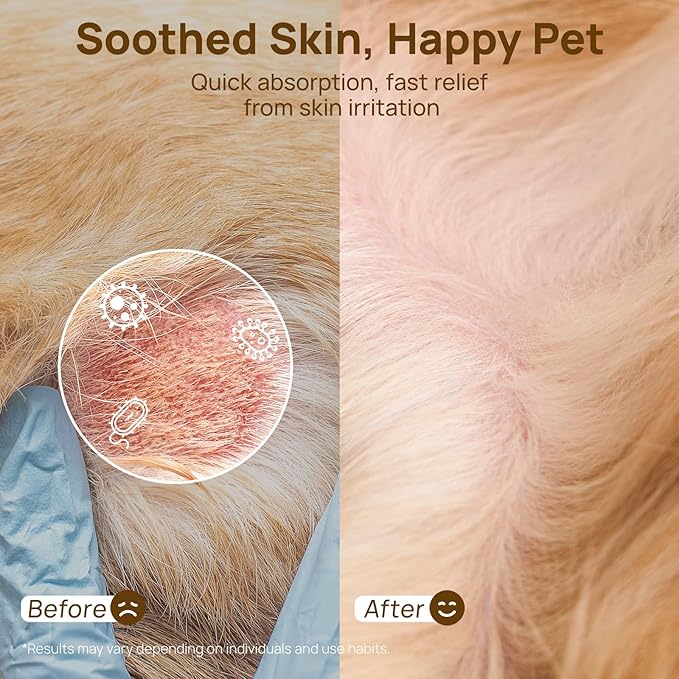 HICC PET Skin Balm for Dogs & Cats - Soothes Itching and Irritation Skin & Prevents Infection, All-Natural Dog Moisturizer for Dry Itchy Skin, Lick-Safe Allergy & Hot Spot Treatment - 0.21oz