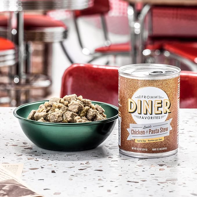 Fromm Diner Favorites Louie's Chicken & Pasta Stew Dog Food - Premium Wet Dog Food - Chicken Recipe - Case of 12 Cans