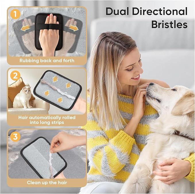 Pet Dog Hair Remover, Electrostatic Pet Hair Removal Glove, Pet Hair Removal Tool, 2025 Newly Upgraded Pet Animal Fur Removal Tool for Bed Sheets, Blankets, Sofas - 1 Piece