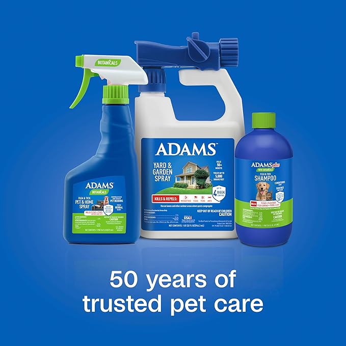 ADAMS Plus with Botanicals Flea & Tick Shampoo, for Cats, Kittens, Dogs & Puppies Over 12 Weeks of Age, Kills Adult Fleas, Flea Eggs, Ticks and Lice, 16 fl oz