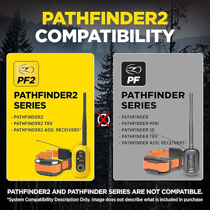 Dogtra Pathfinder 2 GPS Tracker e Collar + Titanium Contact Points 3/4" | 9 Mile, LED Light, No Monthly Fees, Waterproof, Smartwatch Control, Satellite Tracking, Multiple Dogs, Smartphone Required