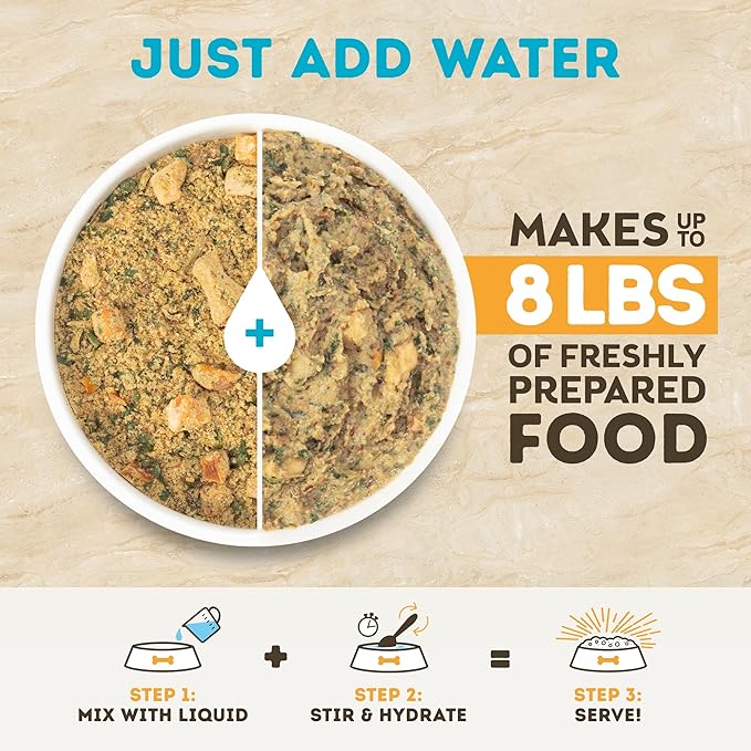 Only Natural Pet MaxBlends Grain Free Chicken Recipe Dehydrated Dog Food Formula - High Protein Homemade Stew, Nutrient-Dense Meal for Canine Health - Chicken RecipeFlavor - 2 lb Bag (Makes 8 lbs)