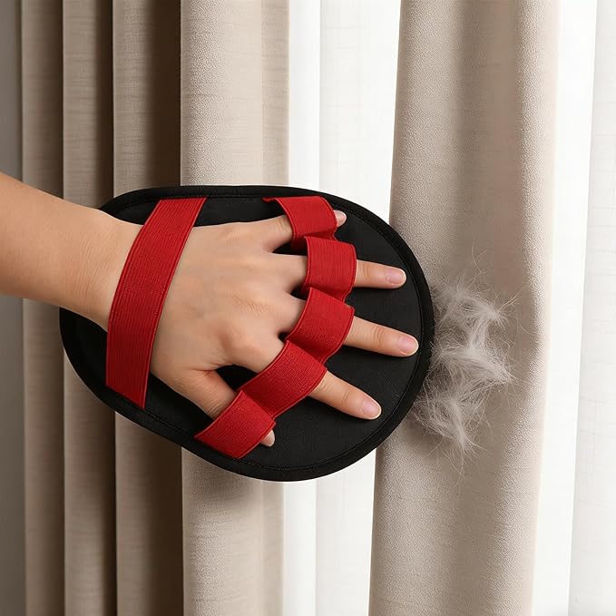 Pets Grooming Gloves: Hair Removal Tool for Couch Carpet Furniture - ABS Reusable Electrostatic Mitten for Dog & Cat Cleaning