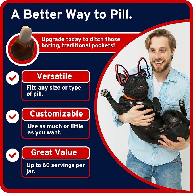 Maddie's American Pet Products Easy Pill Ultra Dog Treat Wrap - Hypoallergenic Pill Concealing Pocket, Pouch or Wrap Treat - Chicken Free Allergy Friendly Formula