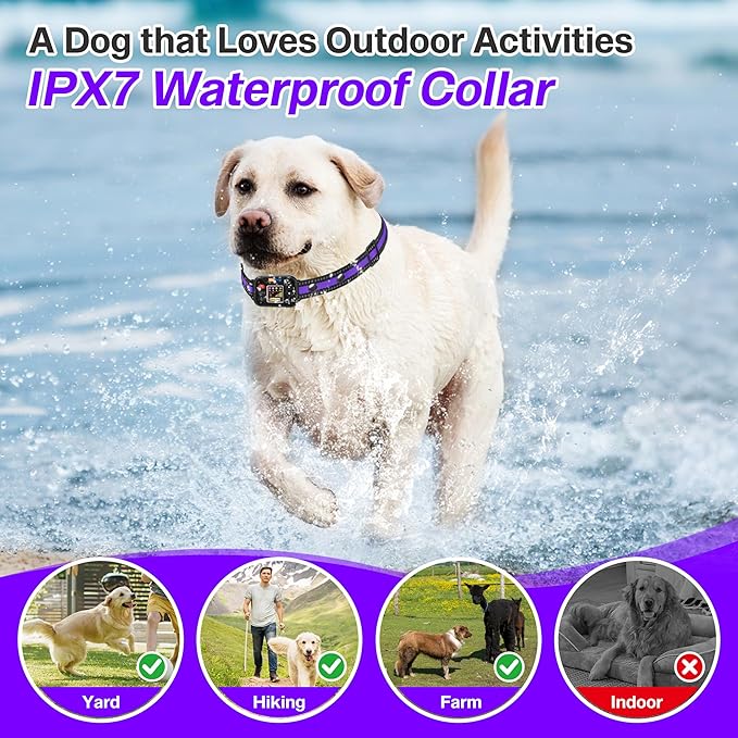 WeChip Wireless GPS Dog Fence Collar - 3 Alerts, 25-6560FT Radius (Small Spaces), 122H Rechargeable Battery.