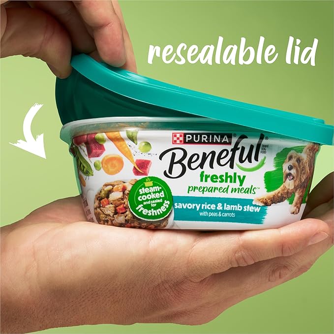 Purina Beneful Dog Food Freshly Prepared Meals Beef and Chicken Medley with Green Beans, Carrots and Wild Rice - (Pack of 8) 10 oz. Tubs
