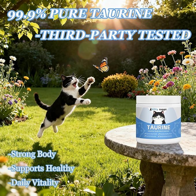1PCS Kitty Supps Taurine,Taurine Supplement for Cats,Kitty Supps Taurine Powder for Cats,Immune Support, Boost Energy & Vitality & Daily Wellness, 200 Grams/Bottle (1)