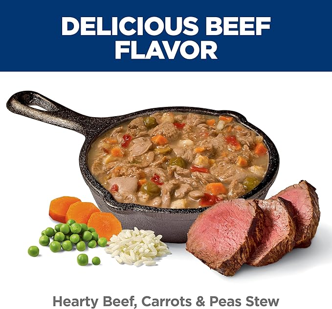 Hill's Science Diet Healthy Cuisine, Adult 1-6, Great Taste, Wet Dog Food, Braised Beef, Carrots & Peas Stew, 12.5 oz Can, Case of 12