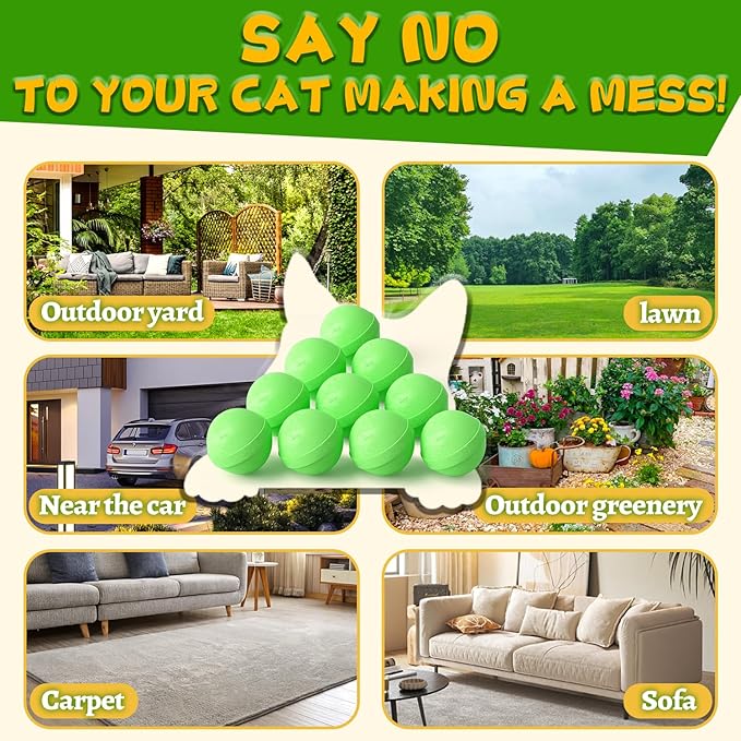 Mimo Style Cat Deterrent Outdoor,Natural Peppermint Oil Cat Deterrent Outdoor Indoor,Keep Cats Out of Yard Permanently,Keep Cats Off Lawn,Garden,Furniture,Mulch & Flower,Keep Cats Away(Light Green)