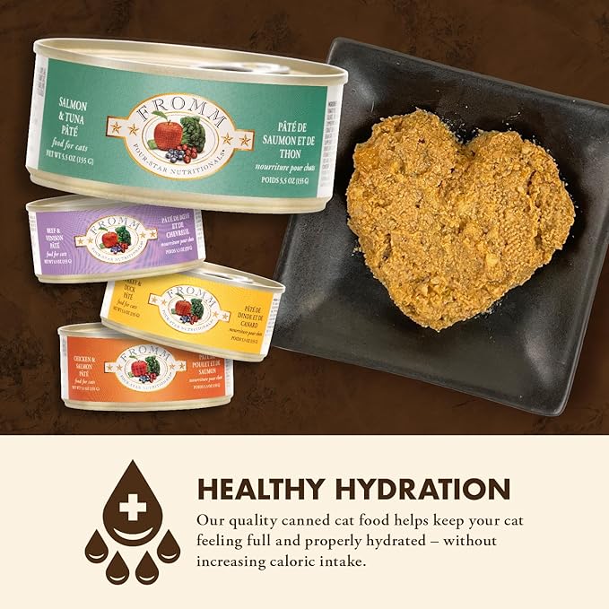 Fromm Four-Star Nutritionals Salmon & Tuna Pate Cat Food - Premium Wet Cat Food - Salmon Recipe - Case of (12) 3 oz Cans