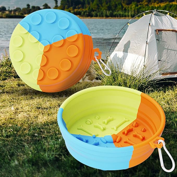 Hangable Pet Bowl Foldable Food Feeder Water Drinking Dog Supplies Travel Feeding Supply Spill Pet
