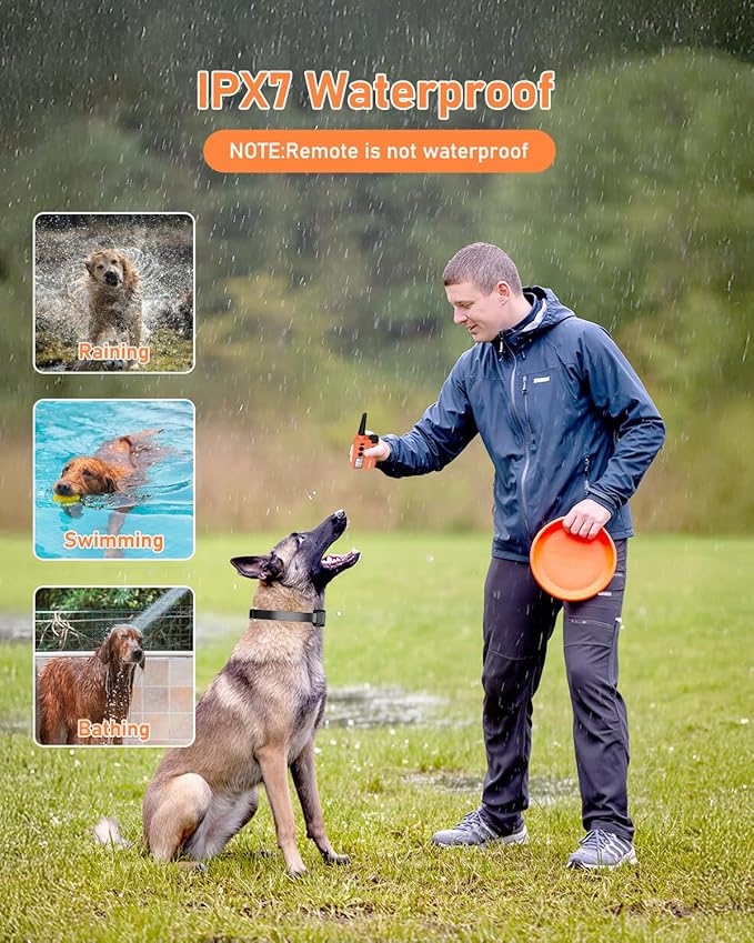 Petory Dog Training Collar - 3300FT Dog Training Collar with Remote, IPX7 Waterproof Electric Dog Collar with 4 Training Modes, Security Lock, Rechargeable eCollar for 15-120lbs Medium Large Dogs