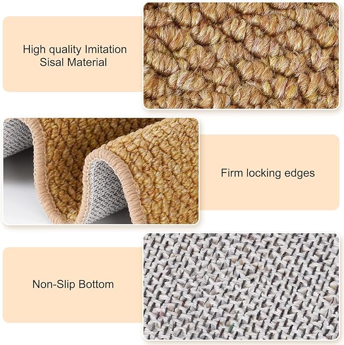 Uross Thickened Cat Wall Climbing Carpet 6.6 FT x 16" - Extra Long Cat Scratch Wall Pad, Cat Scratching Carpet Rug Wall Mounted Scratcher Couch Sofa Protector- Brown