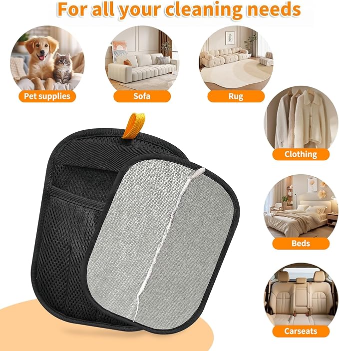 Pet Hair Removal Glove for Cats and Dogs Reusable Electrostatic Pet Hair Remover Glove for Couch, Carpet, Car Seat & Laundry 3PCS