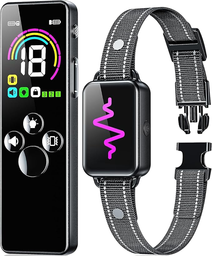Dog Training Collar with Remote, Ycoev Dog Training Collar IP67 Waterproof, Training Collar for Large Medium Small Dogs, Rechargeable E-Collar for Dogs with 4 Modes Beep, Vibration (Black)