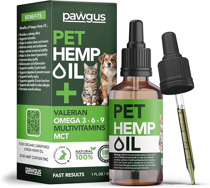 Hemp Оil for Dogs Cats%100 Organic Advanced Calming Supplement, Helps Pets with Аnxiеty, Hyperactivity, Strеss, Аrthritis - Sеizures, Pain Relief - Skin Care - Storms, Fireworks - Canine