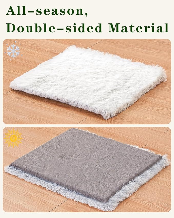 Cat Bed Pad for Indoor Cats, 19.3*17.7*1.57 inch Soft Small Pet Bed, Double Sided Washable Cat Bed Dog Bed, Self Heating Pet Pad, Indoor Breathable Pet Mat for Small, Medium, Large Cats Puppy