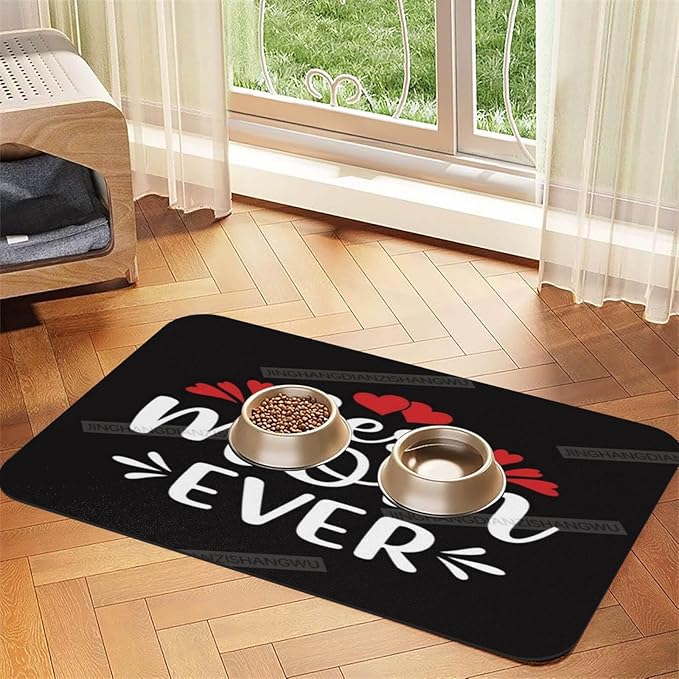 Pet Feeding Mat Absorbent Dog Mat for Food and Water Bowl Dog Accessories Happy Mother's Day Floral Gift for Mom Bp Pet Supplies Dogs Quick Dry Cat Water Dispenser Mats 18X12In