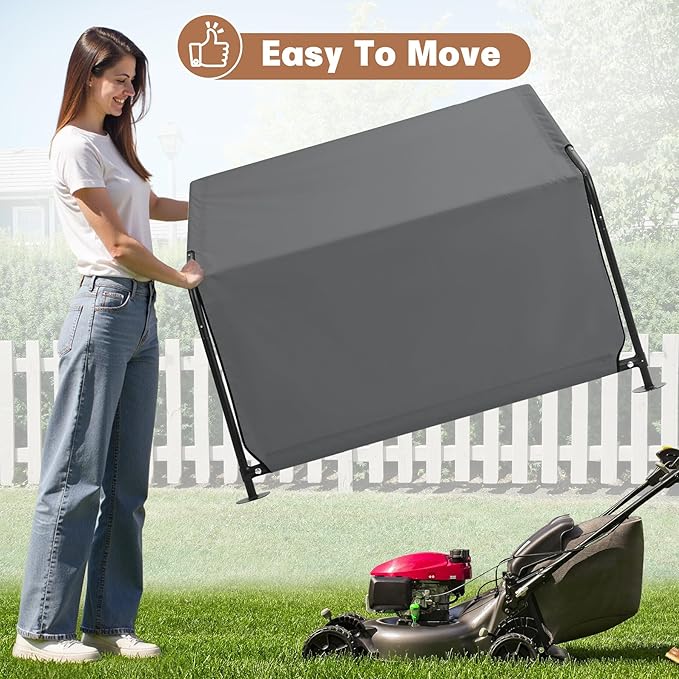 Dog Shade Shelter Outdoor 4'x4'x3' Tent for Large Medium Dogs, Outside Sun Rain Canopy Pet House for Livestock Pigs Cats with Waterproof Roof Ground Nails,Dark Gray