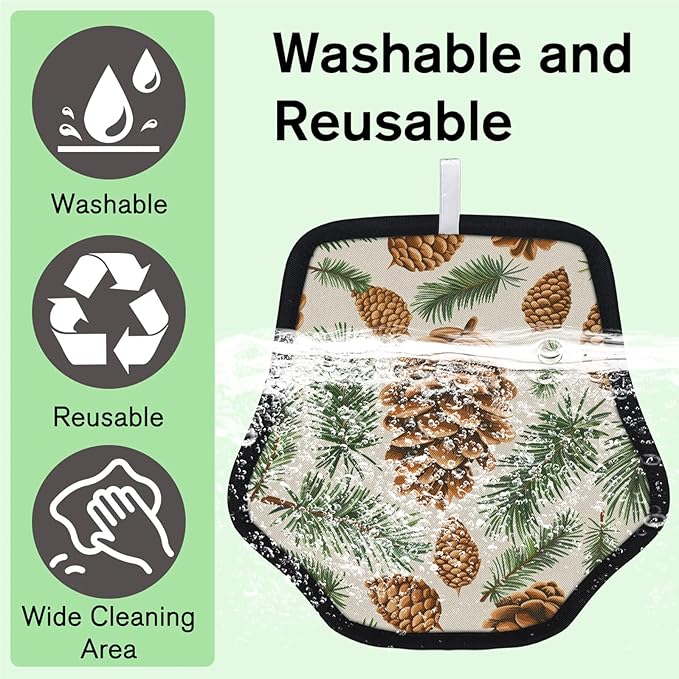 Reusable Pet Hair Removal Glove Pinecone Leaf Magic Brush for Cat & Dog Hair Remover for Car, Sofa, Bedding, Clothes - 9x9 Mitt Washable