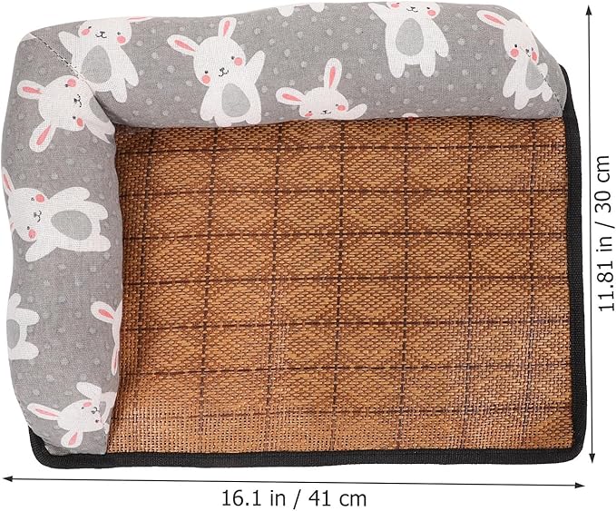 ABOOFAN Pet Cooling Bed Anti-Slip Dog Cushion Summer Cooling Mat Double-Sided Pillow S Size Rattan Nest for Dogs Summer Sleeping Pet Supply