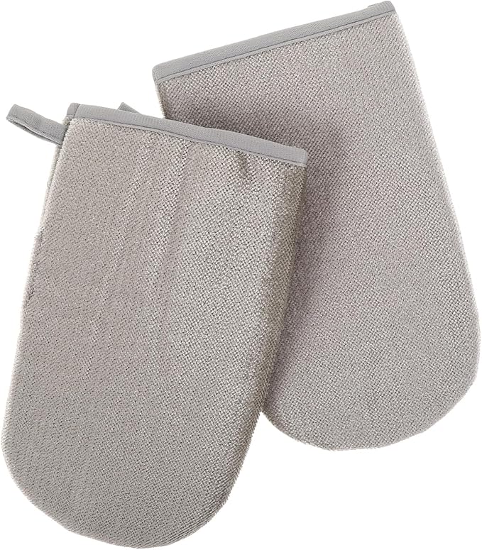 DOITOOL 2pcs Dual-Sided Pet Hair Removal Gloves Reusable Electrostatic Grooming Mitts for Cats Dogs Washable Pet Hair Remover for Furniture Clothing Car Interior Carpet