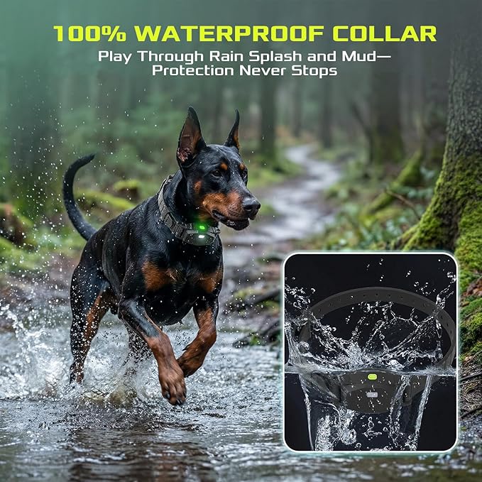 Dog Wireless Fence for Dog, 3 in 1 Adjustable Dogs Perimeter Collar Wireless Fence, Portable Waterproof Training Collar Rechargeable