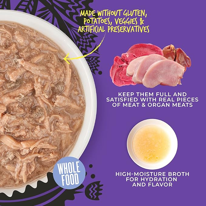 Tiki Cat After Dark Shreds Wet Cat Food, Variety Pack, 3 oz. Can (12 Count)